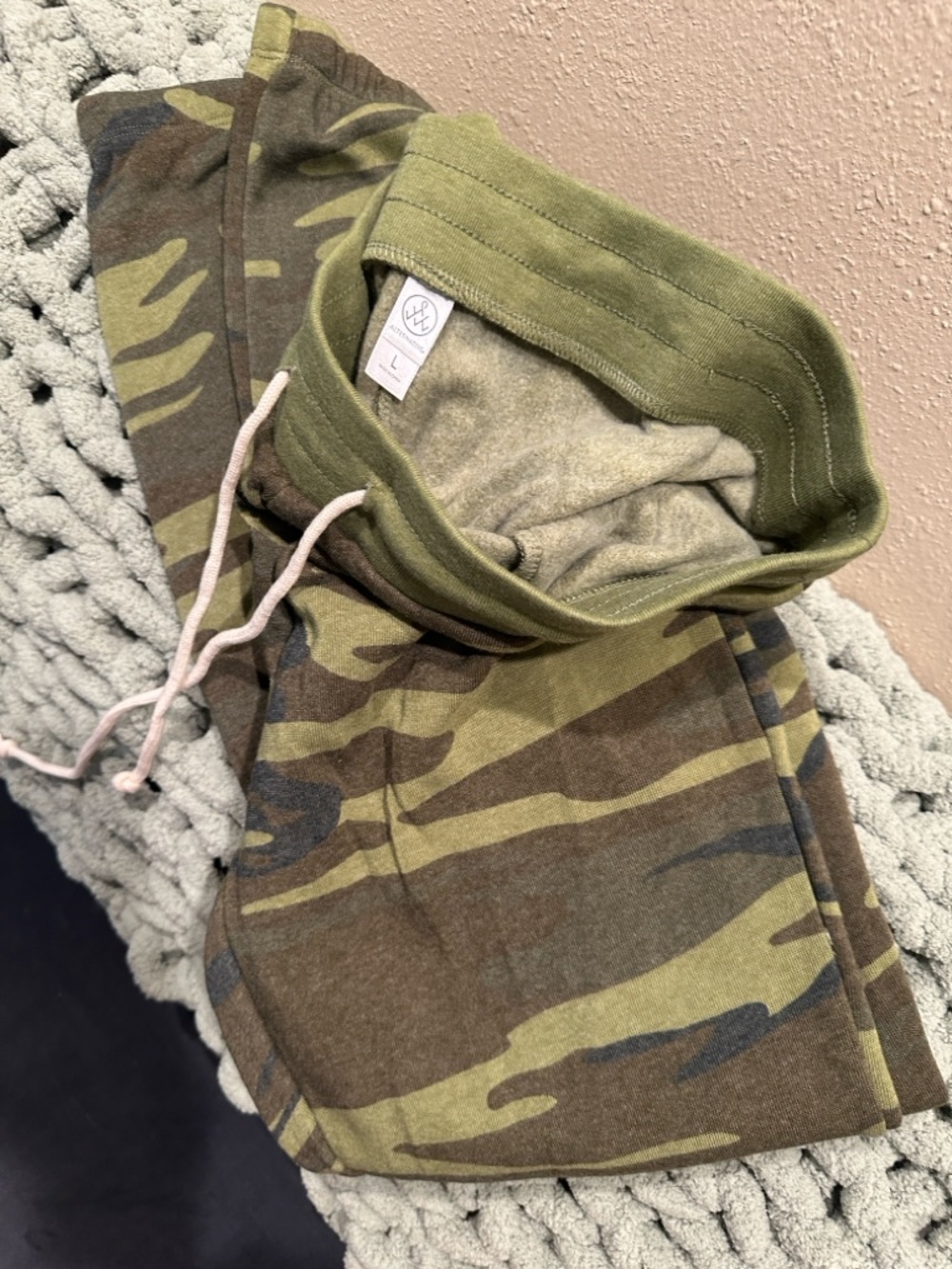 Alternative Apparel Camo Joggers in Olive and Brown